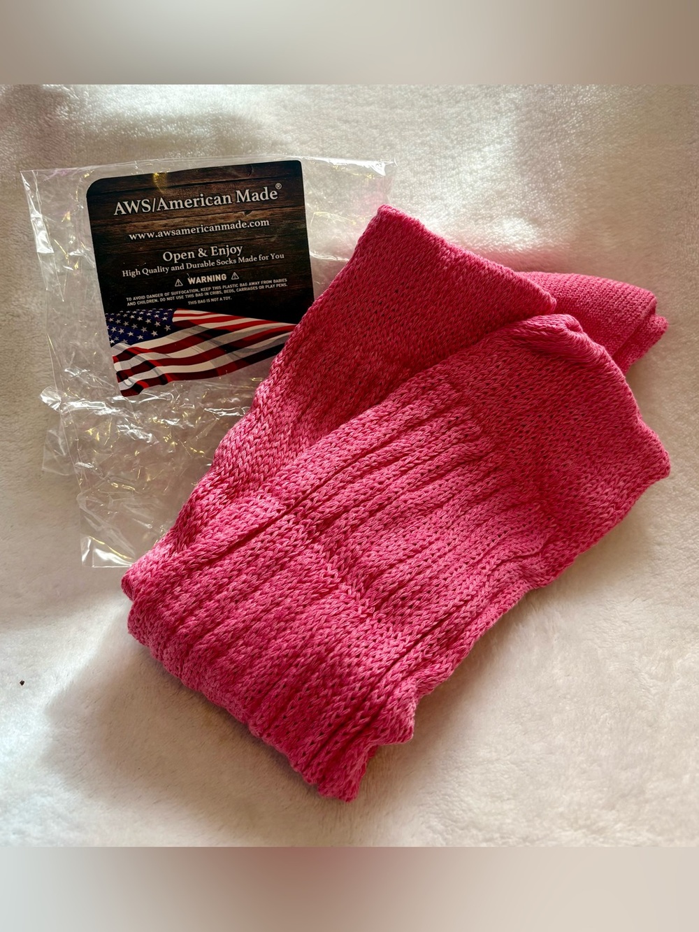 AWS/American Made Heavy Slouch Socks - Size 9-11 Hot Pink